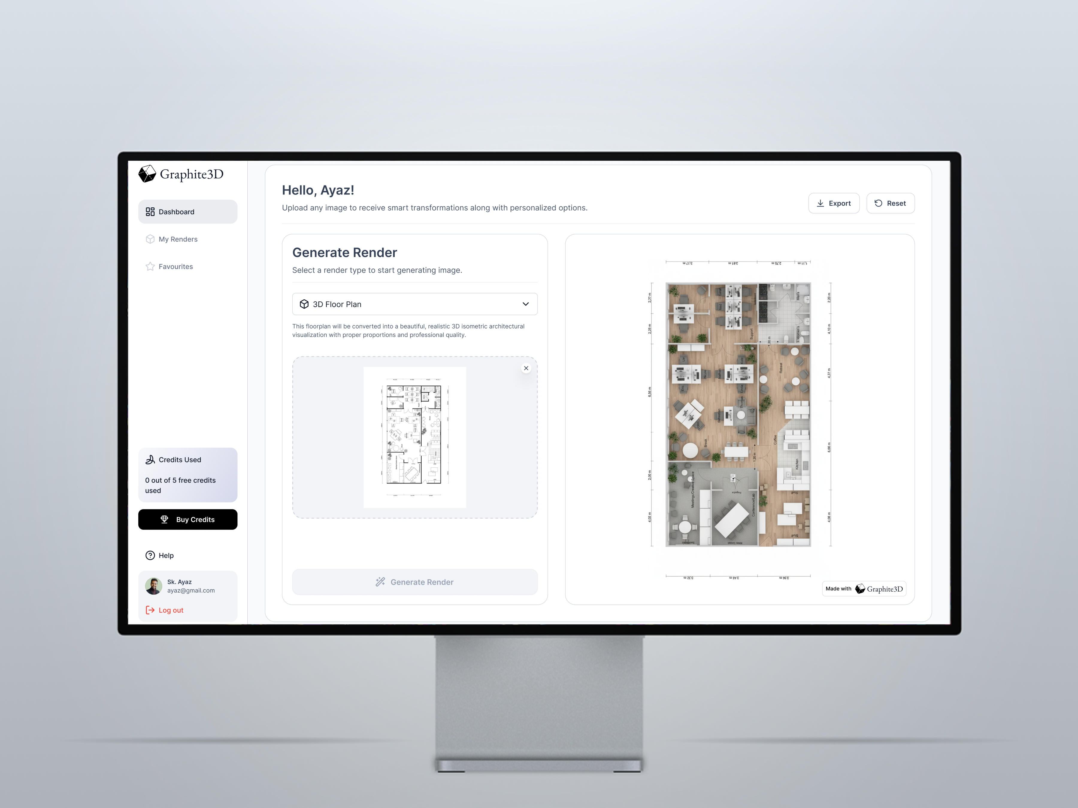 Graphite3D: from sketch to reality using AI
